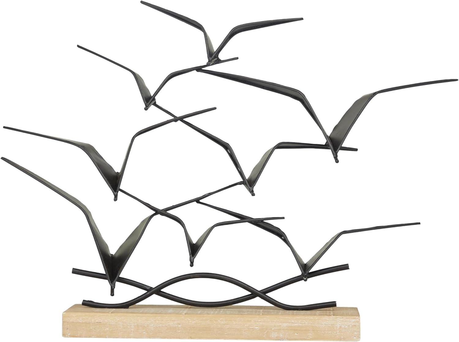 imageDeco 79 Metal Bird Decorative Sculpture Home Decor Statue Accent Figurine 19quot x 4quot x 14quot Black19L x 4W