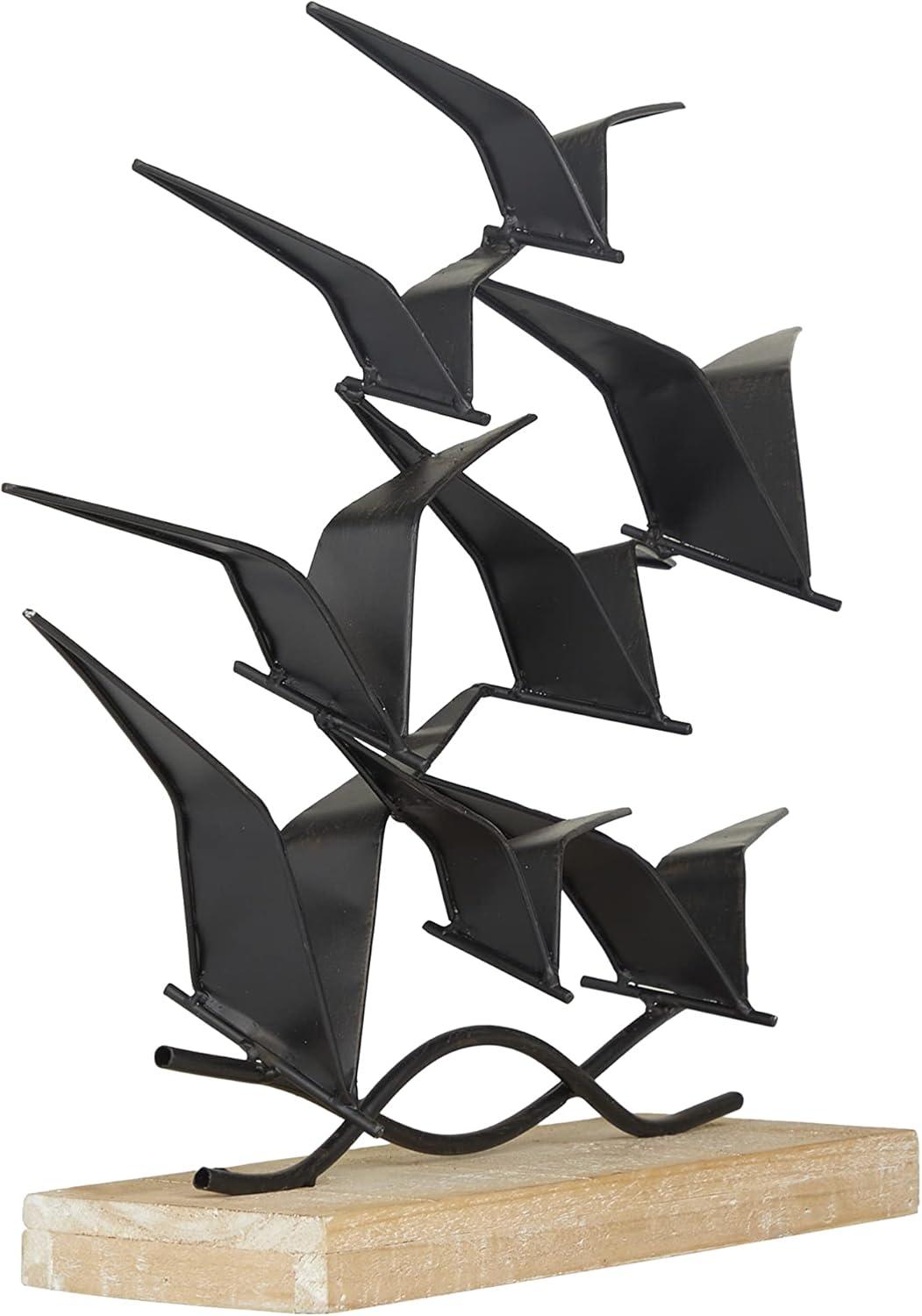 imageDeco 79 Metal Bird Decorative Sculpture Home Decor Statue Accent Figurine 19quot x 4quot x 14quot Black19L x 4W