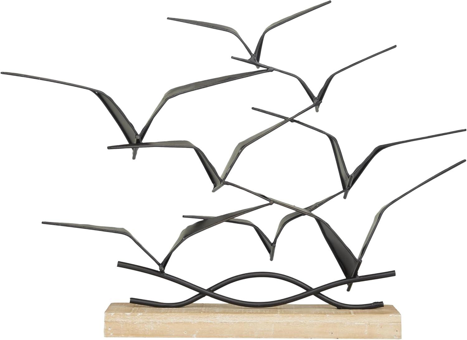 imageDeco 79 Metal Bird Decorative Sculpture Home Decor Statue Accent Figurine 19quot x 4quot x 14quot Black19L x 4W