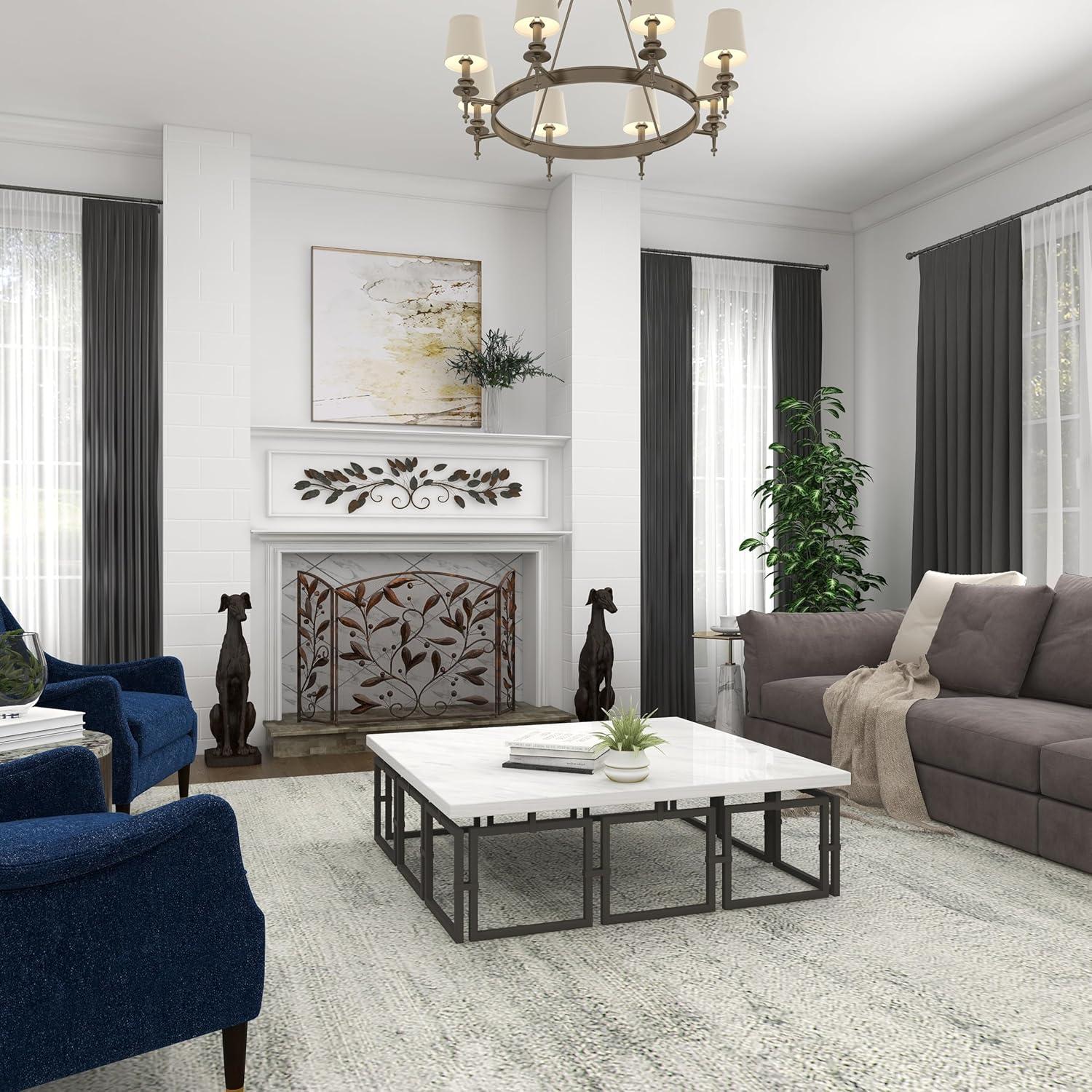 imageDeco 79 Metal Leaf Home Wall Decor Wall Sculpture Wall Art 43quot x 2quot x 10quot Multi ColoredBlue