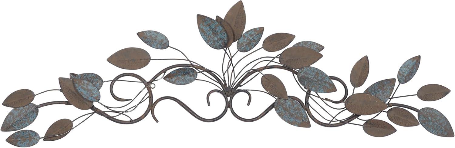 imageDeco 79 Metal Leaf Home Wall Decor Wall Sculpture Wall Art 43quot x 2quot x 10quot Multi ColoredBlue