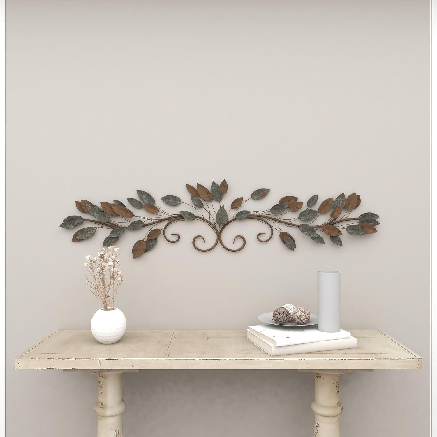 imageDeco 79 Metal Leaf Home Wall Decor Wall Sculpture Wall Art 43quot x 2quot x 10quot Multi ColoredBlue