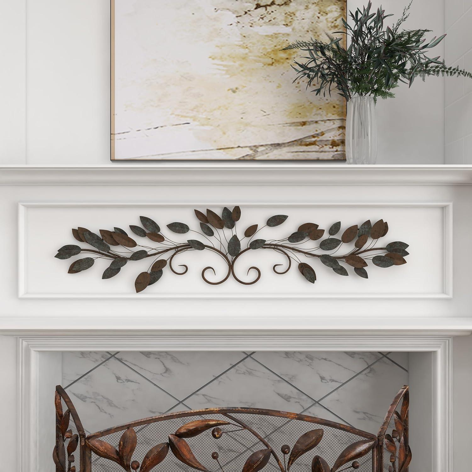 imageDeco 79 Metal Leaf Home Wall Decor Wall Sculpture Wall Art 43quot x 2quot x 10quot Multi ColoredBlue