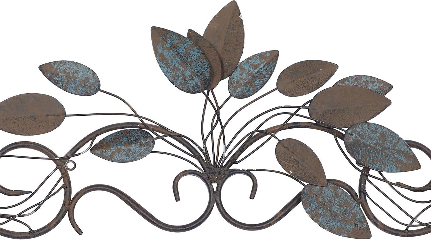 imageDeco 79 Metal Leaf Home Wall Decor Wall Sculpture Wall Art 43quot x 2quot x 10quot Multi ColoredBlue