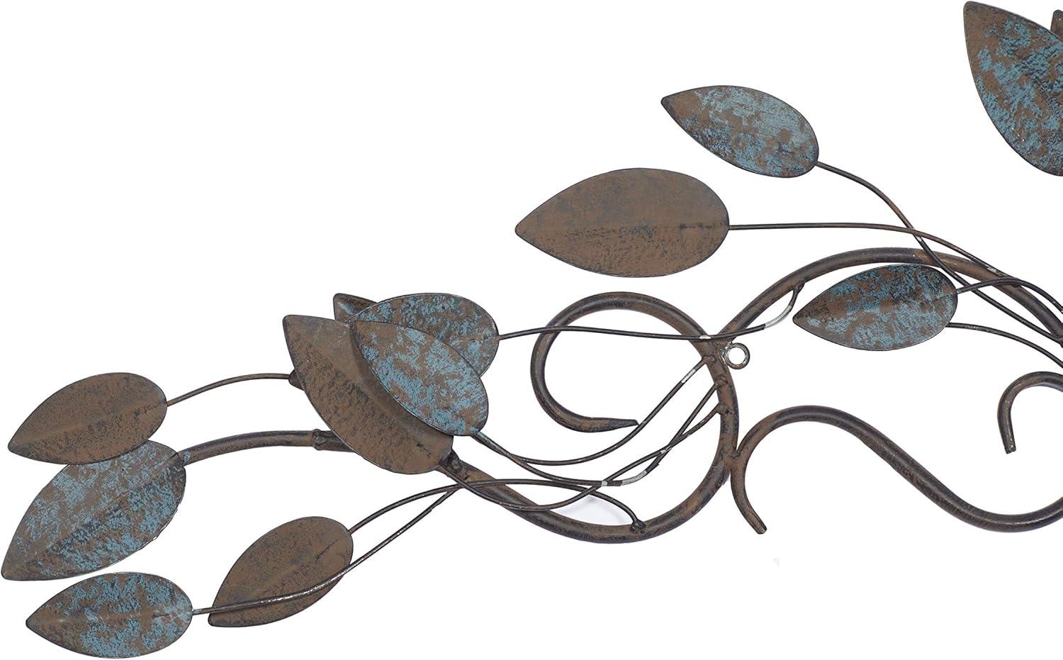 imageDeco 79 Metal Leaf Home Wall Decor Wall Sculpture Wall Art 43quot x 2quot x 10quot Multi ColoredBlue