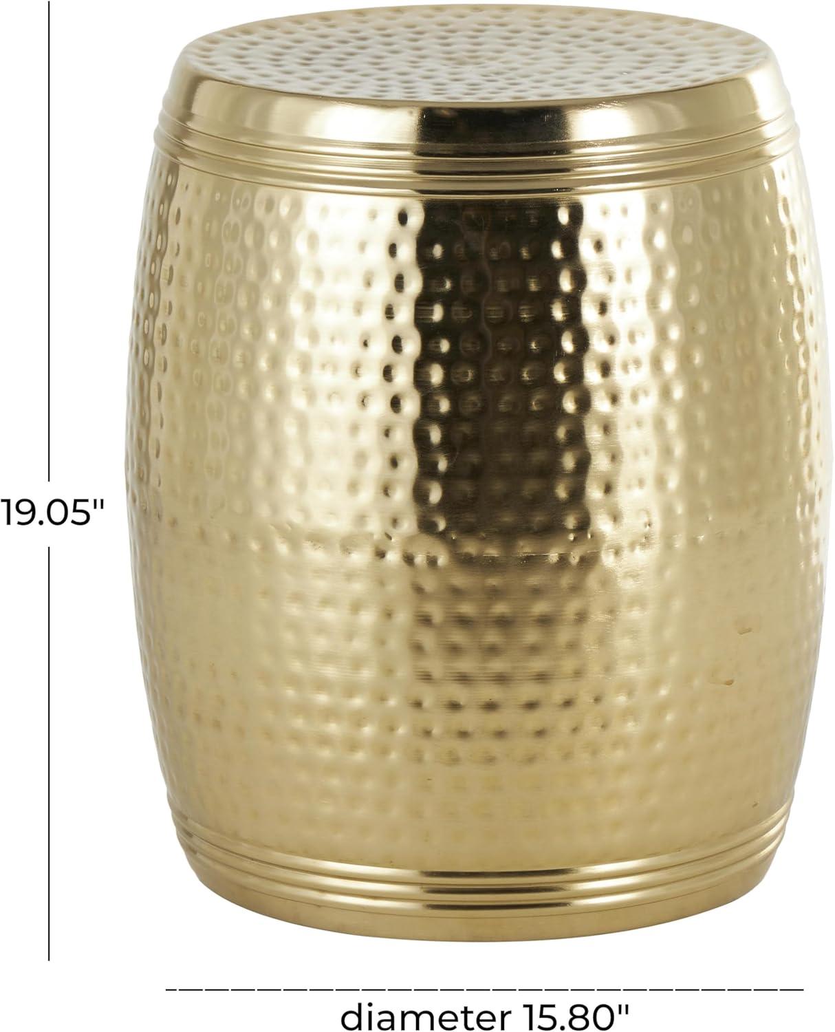 imageDeco 79 Metal Side End Accent Table Hammered End Table with Hourglass Shape Side Table 14quot x 14quot x 18quot SilverGold