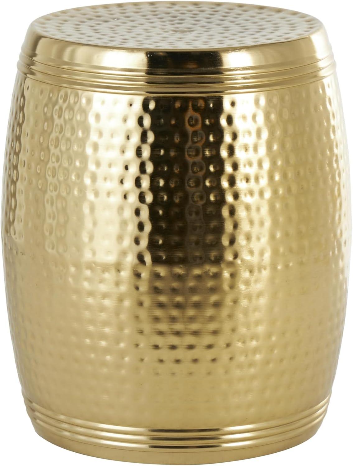 imageDeco 79 Metal Side End Accent Table Hammered End Table with Hourglass Shape Side Table 14quot x 14quot x 18quot SilverGold