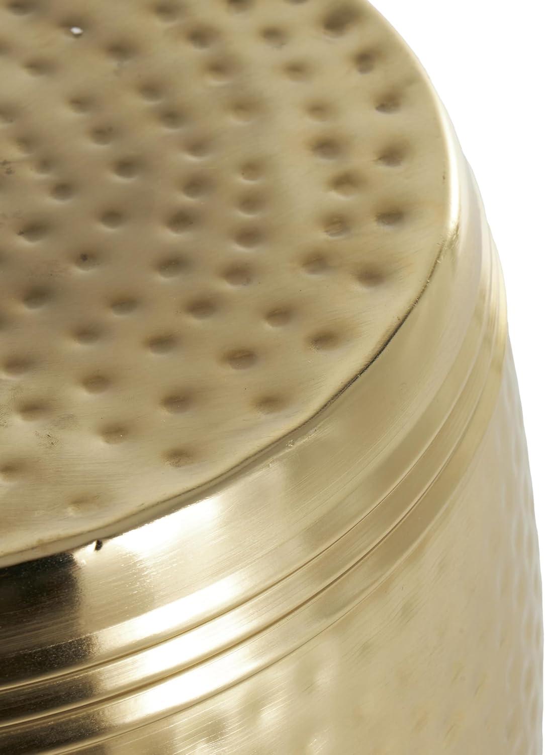 imageDeco 79 Metal Side End Accent Table Hammered End Table with Hourglass Shape Side Table 14quot x 14quot x 18quot SilverGold