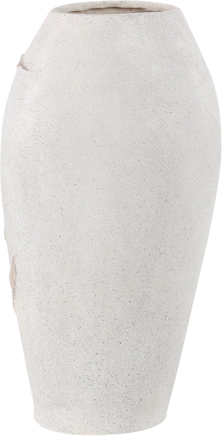 imageDeco 79 Polystone Decorative Vase Leaf Centerpiece Vase Flower Vase for Home Decoration 10quot x 6quot x 18quot WhiteWhite