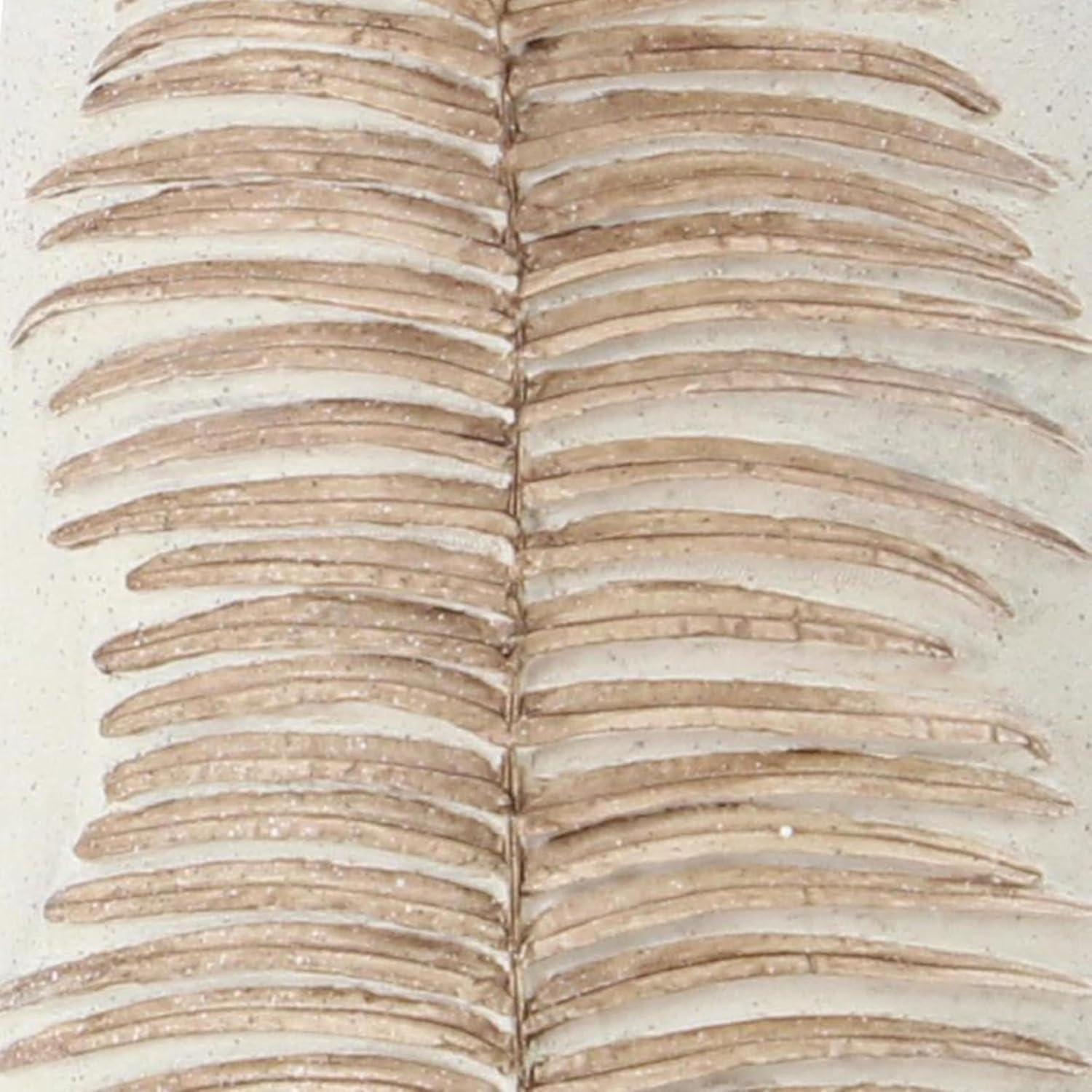 imageDeco 79 Polystone Decorative Vase Leaf Centerpiece Vase Flower Vase for Home Decoration 10quot x 6quot x 18quot WhiteWhite