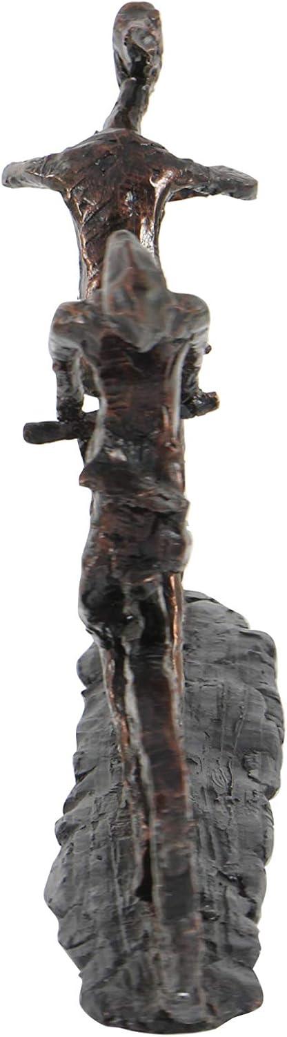 imageDeco 79 Polystone People Decorative Sculpture Home Decor Statue with Bike Accent Figurine 21quot x 3quot x 13quot Brass