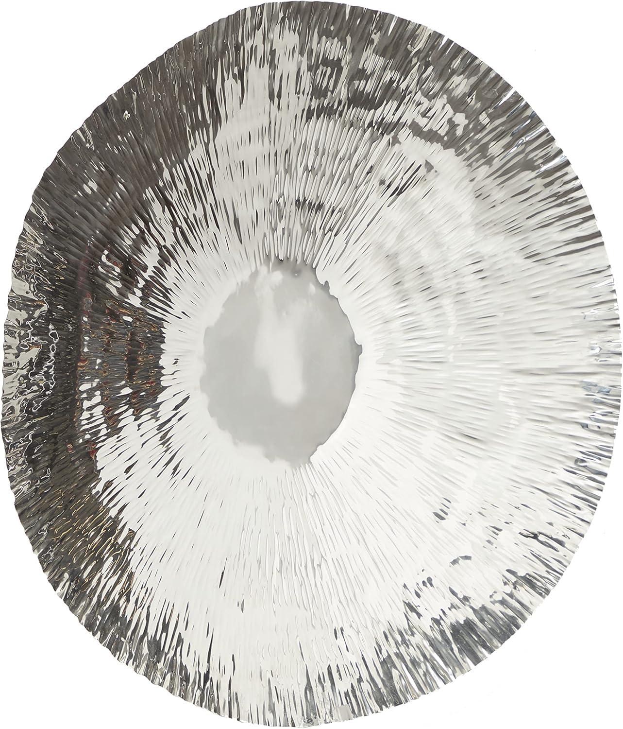 imageDeco 79 Stainless Steel Metal Plate Home Wall Decor Wall Sculpture with Hammered Design Wall Art 36quot x 36quot x 4quot Silver