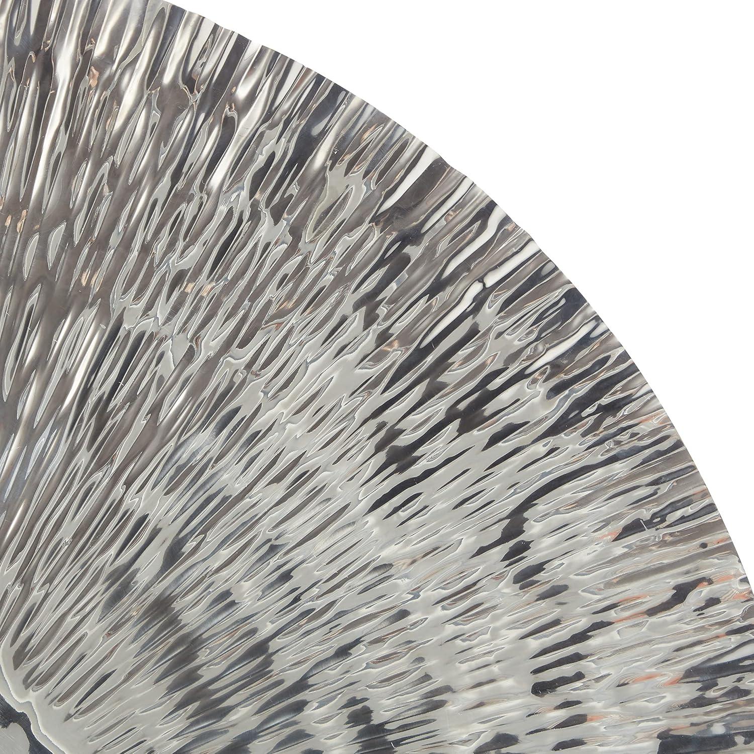 imageDeco 79 Stainless Steel Metal Plate Home Wall Decor Wall Sculpture with Hammered Design Wall Art 36quot x 36quot x 4quot Silver