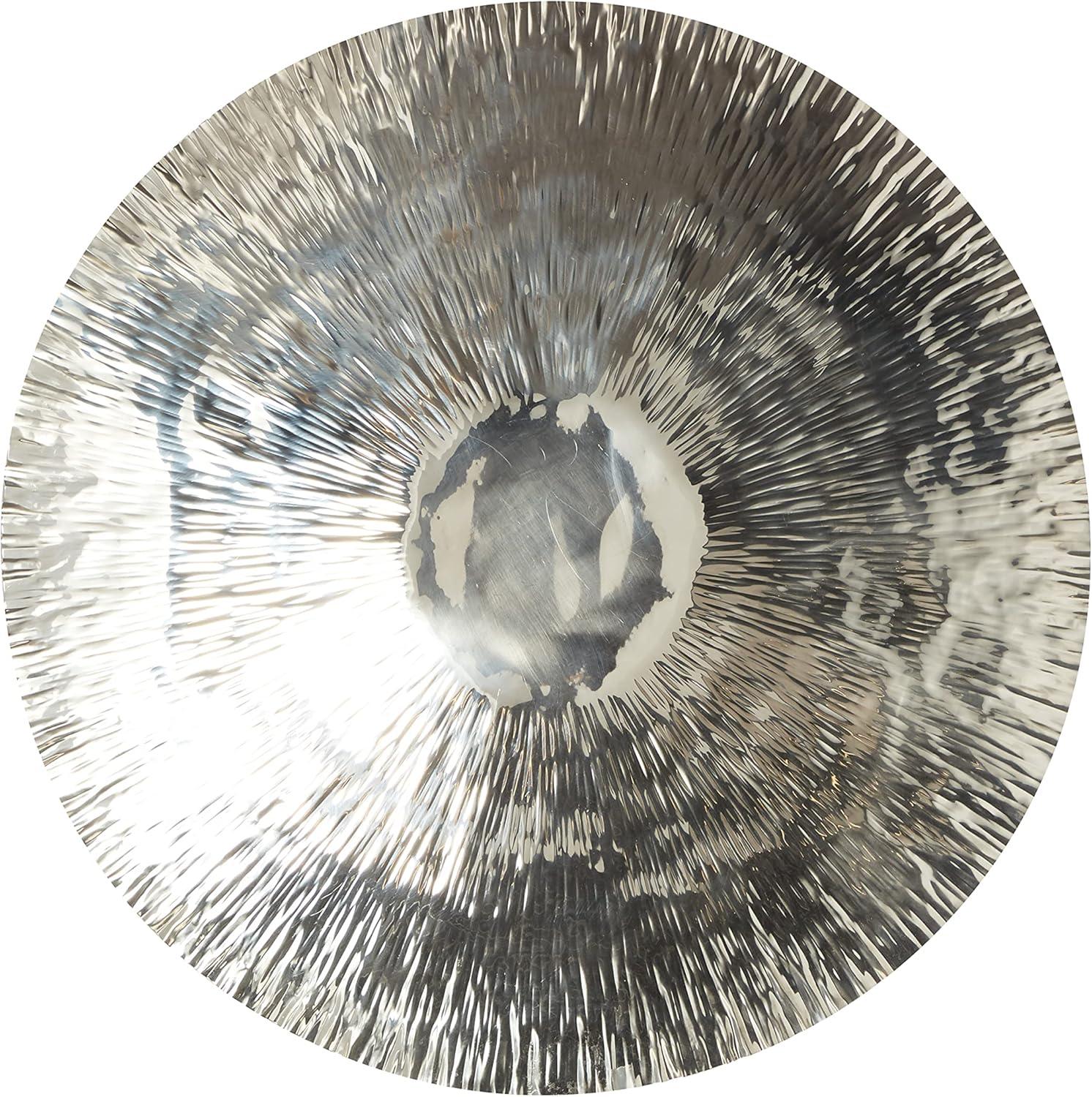 imageDeco 79 Stainless Steel Metal Plate Home Wall Decor Wall Sculpture with Hammered Design Wall Art 36quot x 36quot x 4quot Silver