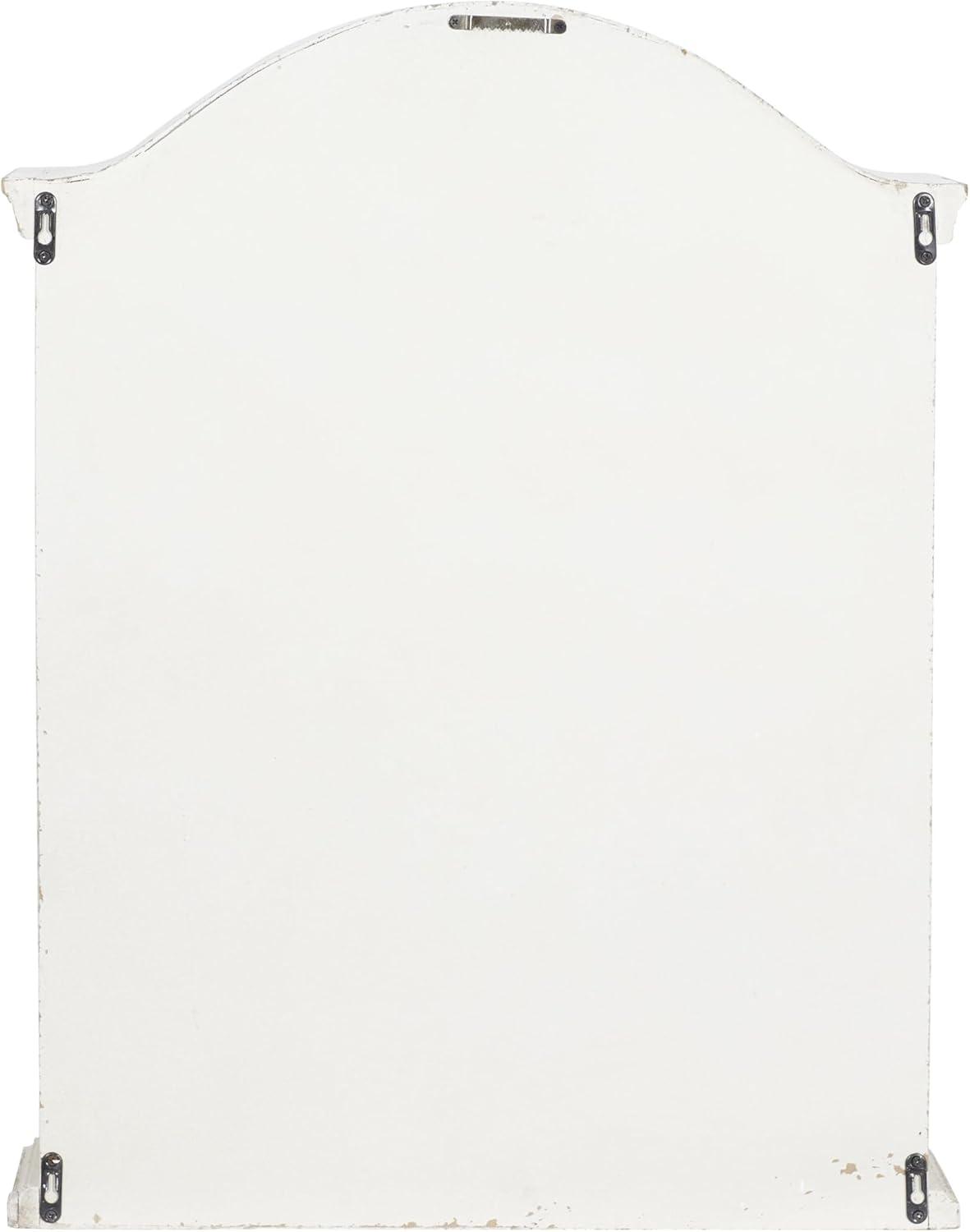 imageDeco 79 Vintage Wood Wall Dcor with Glass Doors and Shelving 22quot x 8quot x 28quot White