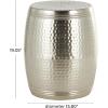 imageDeco 79 Metal Side End Accent Table Hammered End Table with Hourglass Shape Side Table 14quot x 14quot x 18quot SilverSilver