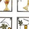 imageDeco 79 Metal Wine Home Wall Decor Wall Sculpture with Grapes Detailing set of 4 Wall Art 14quot x 1quot x 18quot Multi ColoredWine Art 1