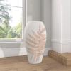 imageDeco 79 Polystone Decorative Vase Leaf Centerpiece Vase Flower Vase for Home Decoration 10quot x 6quot x 18quot WhiteWhite