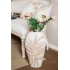 imageDeco 79 Polystone Decorative Vase Leaf Centerpiece Vase Flower Vase for Home Decoration 10quot x 6quot x 18quot WhiteWhite