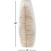 imageDeco 79 Polystone Decorative Vase Leaf Centerpiece Vase Flower Vase for Home Decoration 10quot x 6quot x 18quot WhiteWhite