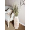 imageDeco 79 Polystone Decorative Vase Leaf Centerpiece Vase Flower Vase for Home Decoration 10quot x 6quot x 18quot WhiteWhite