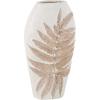 imageDeco 79 Polystone Decorative Vase Leaf Centerpiece Vase Flower Vase for Home Decoration 10quot x 6quot x 18quot WhiteWhite