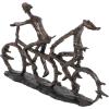 imageDeco 79 Polystone People Decorative Sculpture Home Decor Statue with Bike Accent Figurine 21quot x 3quot x 13quot Brass