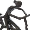 imageDeco 79 Polystone People Decorative Sculpture Home Decor Statue with Bike Accent Figurine 21quot x 3quot x 13quot Brass
