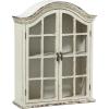 imageDeco 79 Vintage Wood Wall Dcor with Glass Doors and Shelving 22quot x 8quot x 28quot White