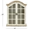 imageDeco 79 Vintage Wood Wall Dcor with Glass Doors and Shelving 22quot x 8quot x 28quot White