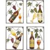 imageDeco 79 Metal Wine Home Wall Decor Wall Sculpture with Grapes Detailing set of 4 Wall Art 14quot x 1quot x 18quot Multi ColoredWine Art 1