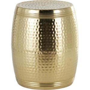 imageDeco 79 Metal Side End Accent Table Hammered End Table with Hourglass Shape Side Table 14quot x 14quot x 18quot SilverGold