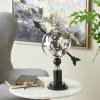 imageDeco 79 Stainless Steel Metal Armillary Globe with Black Round Base 12quot x 8quot x 17quot BlackBlack