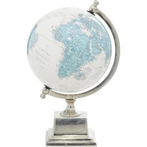imageDeco 79 Aluminum Metal EducationalGeographic Earth Globe Decorative World Globe Desk Globe 8quot x 8quot x 13quot Blue