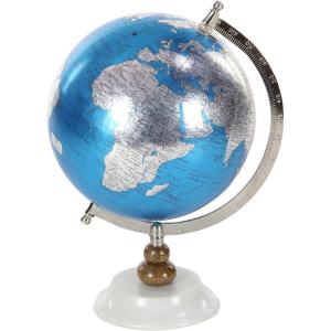imageDeco 79 Plastic Globe 8quot x 8quot x 15quot WhiteSilverBlueBrownWhite