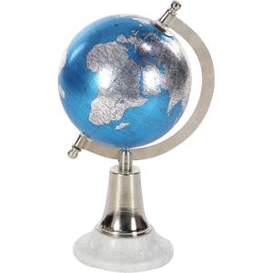 imageDeco 79 Plastic Globe 8quot x 8quot x 15quot WhiteSilverBlueWhite