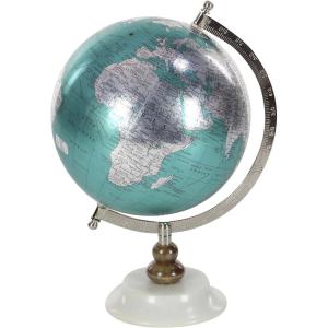 imageDeco 79 Plastic Globe 8quot x 8quot x 15quot WhiteSilverCyanBrownWhite