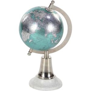 imageDeco 79 Plastic Globe 8quot x 8quot x 15quot WhiteSilverCyanWhite