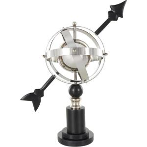 imageDeco 79 Stainless Steel Metal Armillary Globe with Black Round Base 12quot x 8quot x 17quot BlackBlack
