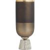 imageDeco 79 Glass Colorblock Candle Holder with Gold Accents and Textured Silver Base 6quot x 6quot x 16quot BronzeBronze