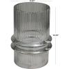 imageDeco 79 Glass Decorative Candle Holder Wide Ribbed Candle Stand with Fluted Center Candlestick Holder 9quot x 9quot x 12quot GrayGray