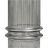 imageDeco 79 Glass Decorative Candle Holder Wide Ribbed Candle Stand with Fluted Center Candlestick Holder 9quot x 9quot x 12quot GrayGray