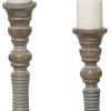imageDeco 79 Mango Wood Handmade Decorative Candle Holder Candle Stand Set of 3 Candlestick Holder 23quot 21quot 18quotH Light Gray