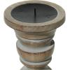 imageDeco 79 Mango Wood Handmade Decorative Candle Holder Candle Stand Set of 3 Candlestick Holder 23quot 21quot 18quotH Light Gray