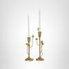 imageDeco 79 Metal Decorative Candle Holder Tapered Candle Stand with Rectangle Base Set of 2 Candlestick Holder 10quot9quot H GoldGold