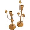 imageDeco 79 Metal Decorative Candle Holder Tapered Candle Stand with Rectangle Base Set of 2 Candlestick Holder 10quot9quot H GoldGold
