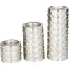 imageDeco 79 Metal Pillar Candle Holder with Studs Set of 3 11quot 7quot 4quotH SilverSilver