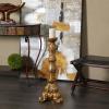 imageDeco 79 Polystone Tall Standing Candle Holder 10quot x 11quot x 29quot Brass