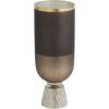 imageDeco 79 Glass Colorblock Candle Holder with Gold Accents and Textured Silver Base 6quot x 6quot x 16quot BronzeBronze