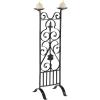 imageDeco 79 Traditional Metal Scrollwork Double Candle Holder 10quot W x 32quot H Black